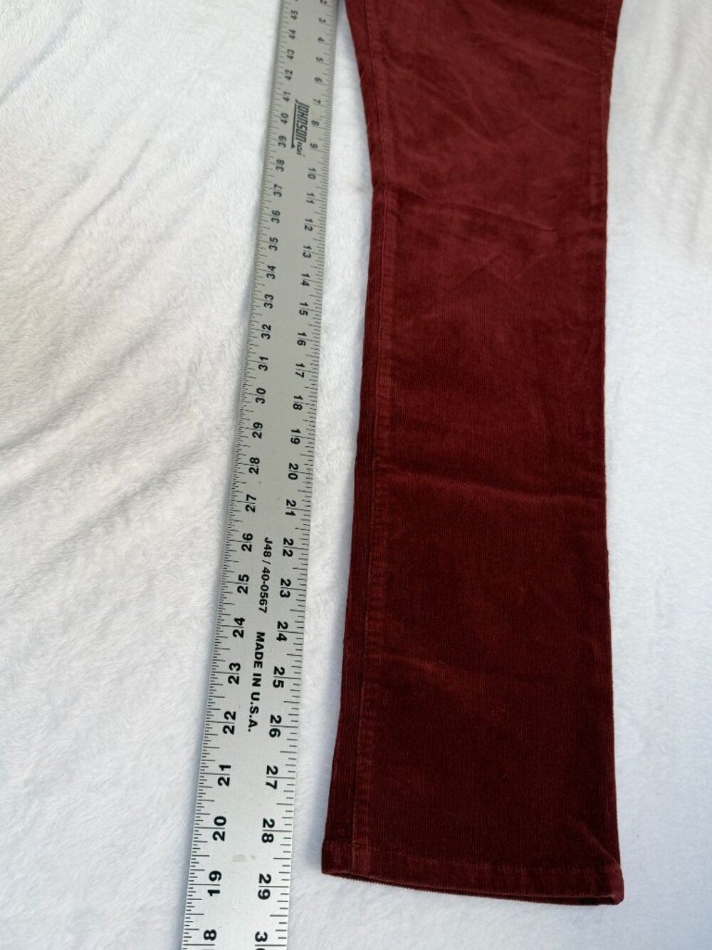 Cabi Corduroy Pants Womens Size 10 Burgundy Red Slim Jean Casual Stretch NWT - Picture 9 of 10